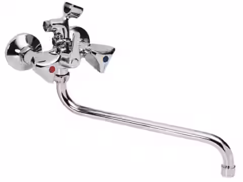 Batéria vaňová stenová do bytového jadra s trubkovým 30cm výtokovým ramenom, bez príslušenstva, rozstup 100mm, MADISON