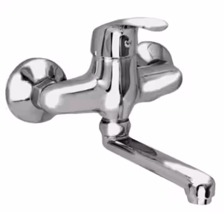 Batéria drezová stenová s rovným liatym krátkym 12cm výtokovým ramenom, rozstup 100mm, ZORA