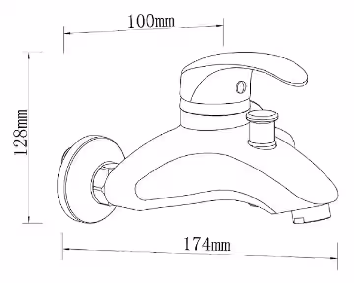 Batéria vaňová stenová bez príslušenstva, rozstup 100mm, biela, PERLA