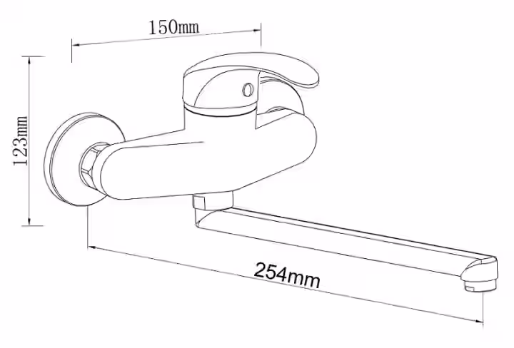 Batéria drezová stenová s rovným liatym 20cm výtokovým ramenom, biela, PERLA