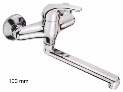 Batéria drezová stenová s rovným liatym 20cm výtokovým ramenom, rozstup 100mm, LUNA