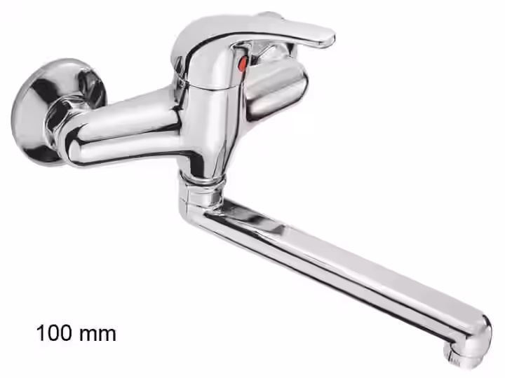 Batéria drezová stenová s rovným liatym 20cm výtokovým ramenom, rozstup 100mm, LUNA