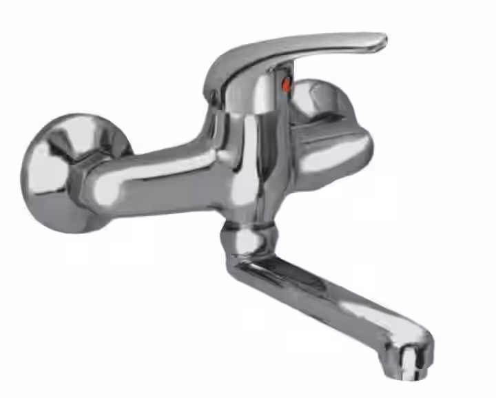 Batéria drezová stenová s rovným liatym krátkym 12cm výtokovým ramenom, rozstup 100mm, LUNA