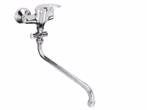 Batéria vaňová stenová do bytového jadra s trubkovým 30cm výtokovým ramenom, bez príslušenstva, rozstup 100mm, LUNA