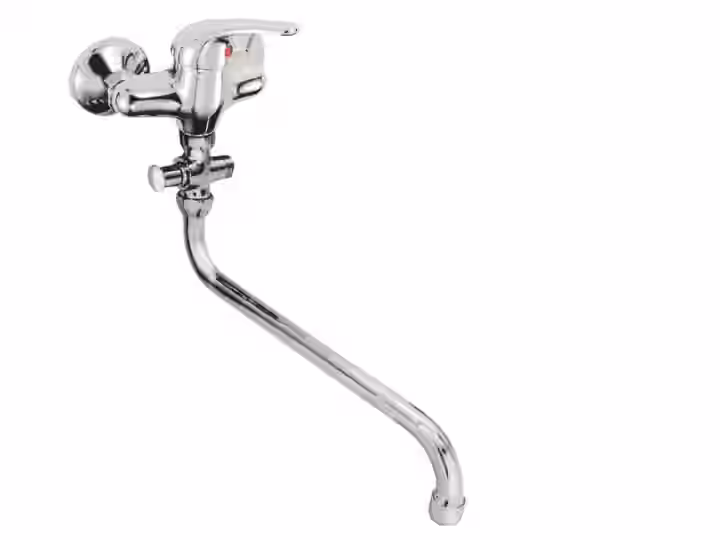 Batéria vaňová stenová do bytového jadra s trubkovým 30cm výtokovým ramenom, bez príslušenstva, rozstup 100mm, LUNA