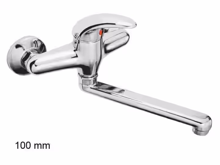 Drezová stenová batéria s rovným liatym výtokom, rozstup 100mm, ORION