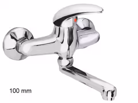 Drezová stenová batéria 100mm - rovný liaty výtok krátky, 12 cm ORION