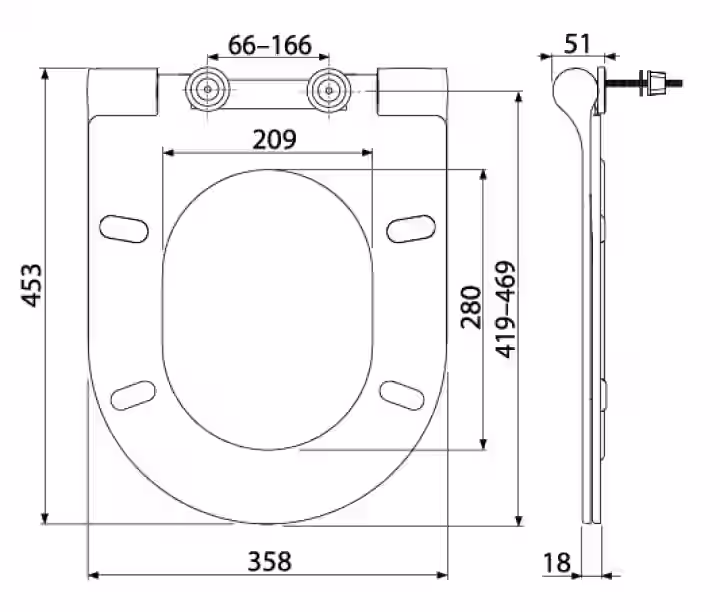 WC sedátko so spomaleným sklápaním SOFTCLOSE, Duroplast, biele