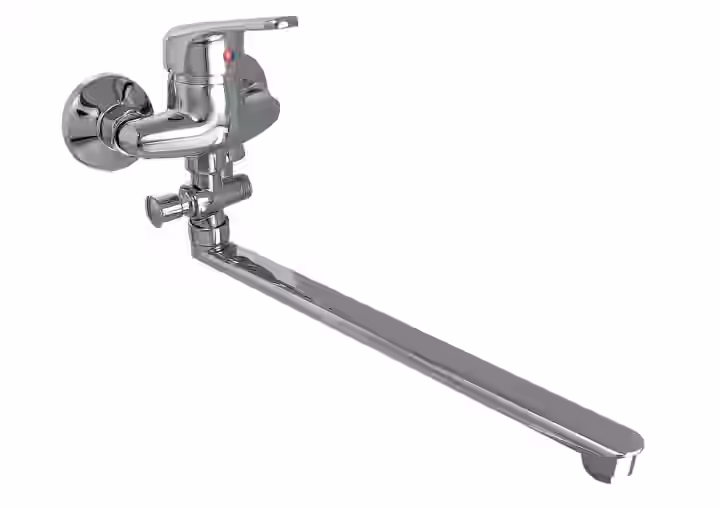 Batéria vaňová stenová do bytového jadra s rovným liatym 30cm výtokovým ramenom, bez príslušenstva, rozstup 100mm, FORUM