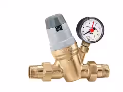 Tlakový redukčný ventil 1/2", PN 25bar, pracovný rozsah 1-6 bar, T max.+40 °C, manometer 0-10 bar