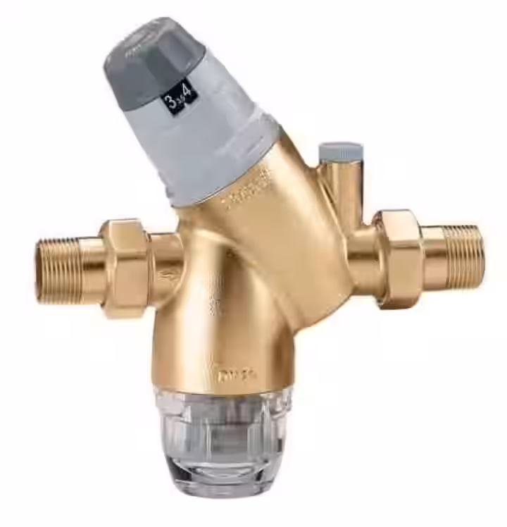 Tlakový redukčný ventil 1", PN 25bar, pracovný rozsah 1-6 bar, T max.+40 °C, manometer 0-10 bar,s 1/4” F napojením na manometer, filter so sitkom - 280 µm