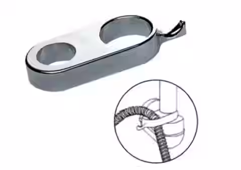 Podporný úchyt na hadicu na hrubú sprchovú tyč, plastový - d 25 mm
