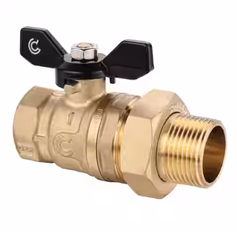 Guľový ventil ANTI-LIME S40 PRO, s polospojkou, motýľ, PN40, 1/2", CALIDO